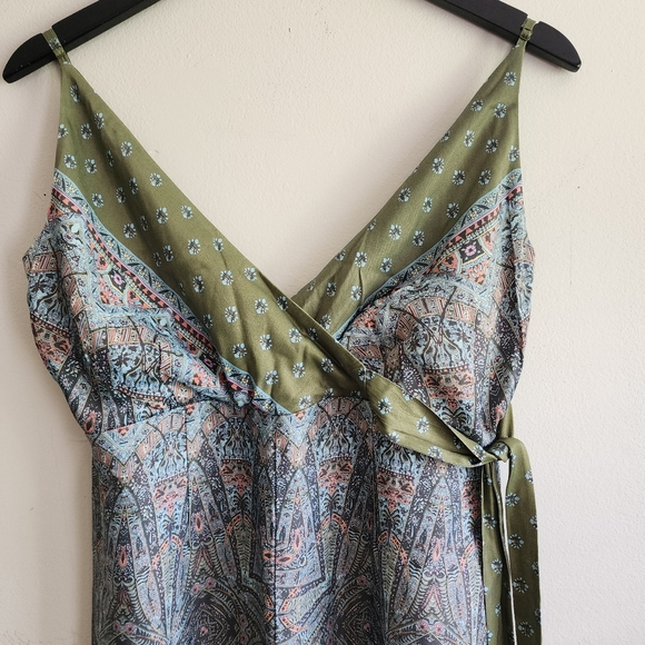 Free People Britt Printed Playsuit Jumpsuit Romper Silky Wide Leg Size 4 - Picture 3 of 16